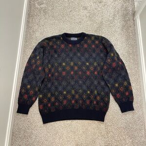 Jantzen Men's Crewneck Sweater - Multicolor Geometric Pattern